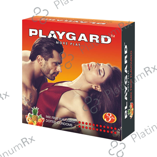 Playgard Mixed Fruit Dotted Condom 3s