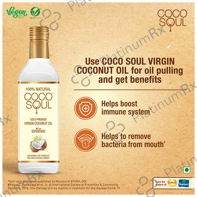 Coco Soul 100% Cold Pressed Virgin Coconut Oil 1000 ml
