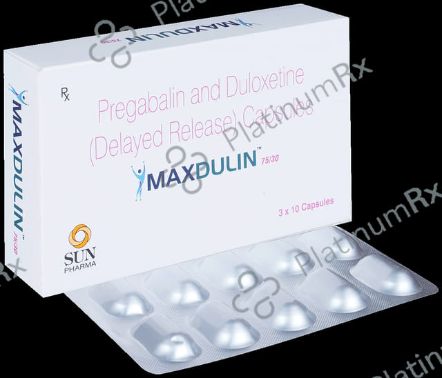 Maxdulin 75/30mg Capsule DR 10s
