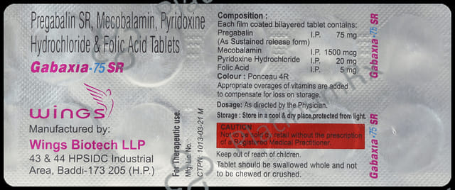 Gabaxia 75 Tablet SR 10s