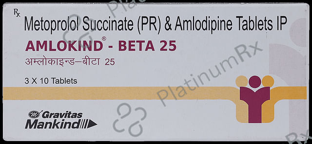 Amlokind Beta 5/23.75mg Tablet PR 10s