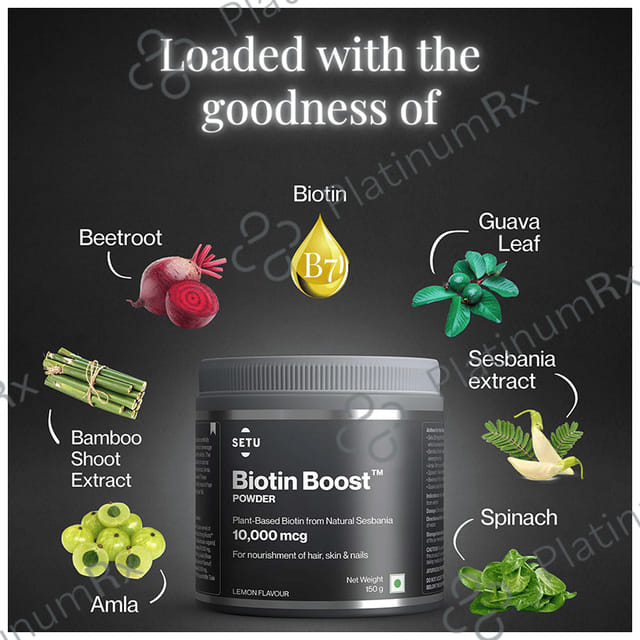 Setu Biotin Boost Powder for Hair, Skin & Nails Lemon