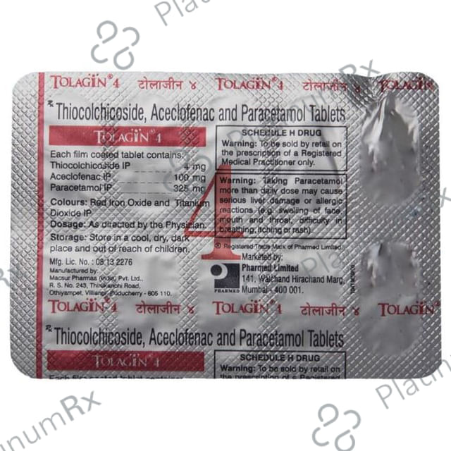 Tolagin 4 100/325/4mg Tablet 10s