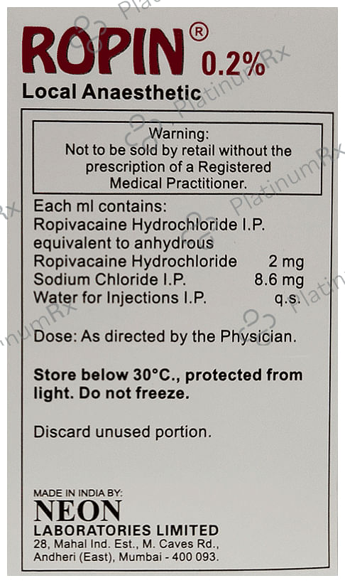 Ropin 0.2% Injection 50 Injection