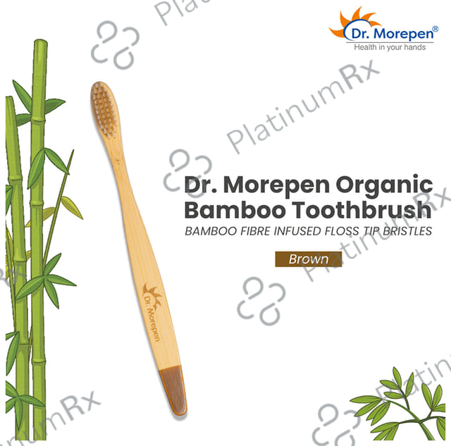 Dr. Morepen Organic Bamboo Toothbrush Adult Soft Brown