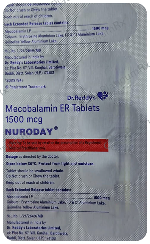 Nuroday ER 1500mcg Tablet ER 10s