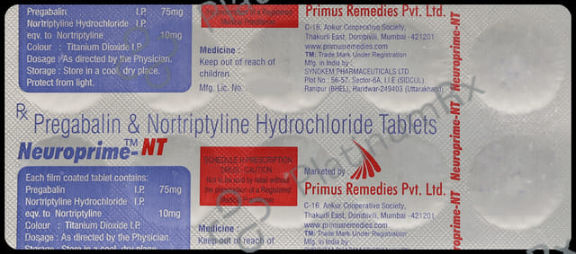 Neuroprime NT 10/75mg Tablet 10s