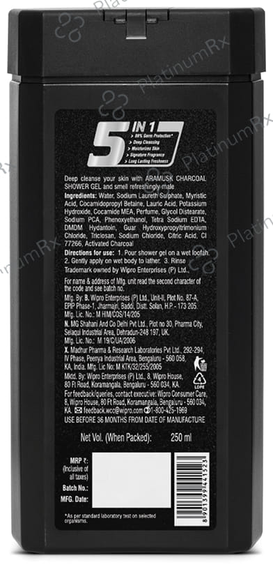 Aramusk Charcoal 99% Germ Protection Shower Gel