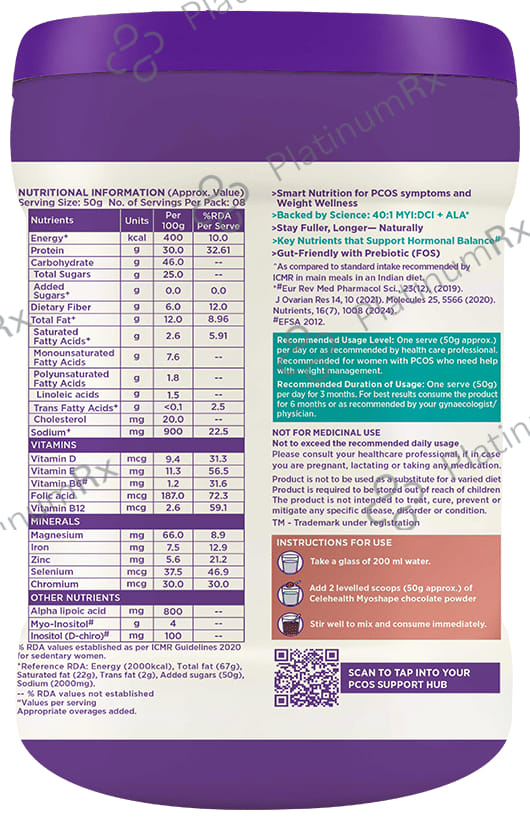 Celehealth Myoshape Chocolate Flavour Powder 400gm