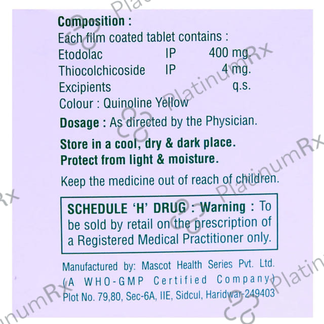 Etogesic MR 400/8mg Tablet 10s
