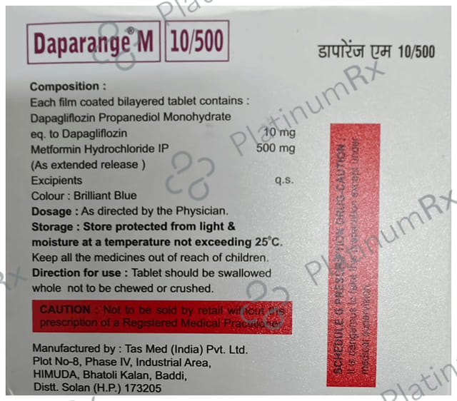 Daparange M 10/500mg Tablet ER 10s