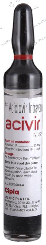 Acivir IV 25mg Injection 1s