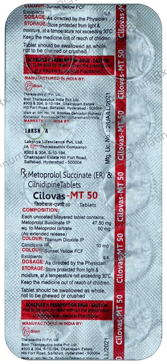 Cilovas MT 10mg/50mg Tablet