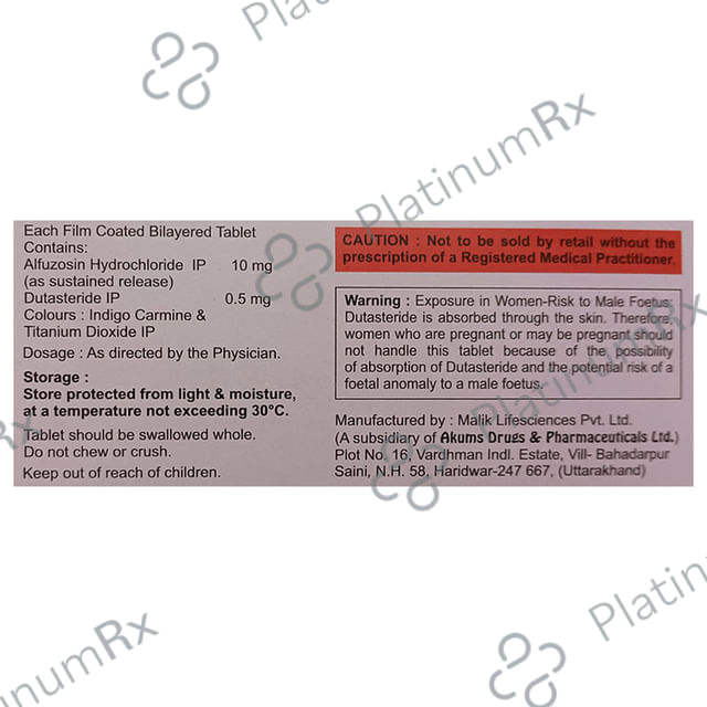 Alfugress D 10/0.5mg Tablet SR 10s