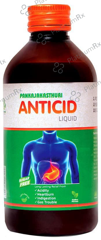 Pankajakasthuri Anticid Liquid Pudina Sugar Free