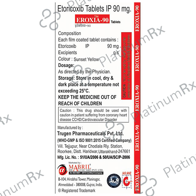 Eroxia 90 Tablet 10 Tablet Mabril Health Pvt