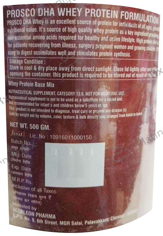 Prosco DHA-SF Whey Protein Powder Sugar Free