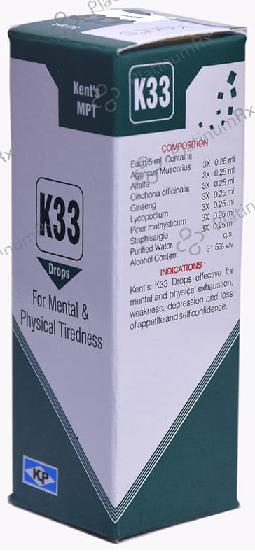 Kent's K33 Mental & Physical Tiredness Oral Drops