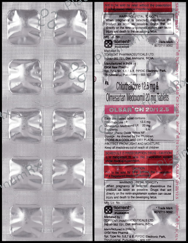 Olsar CH 20 20/12.5mg Tablet 10s