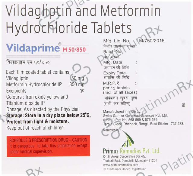 Vildaprime M 850/50mg Tablet 15s