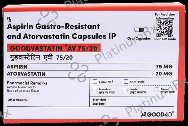 Goodvastatin AV 75/20mg Capsule 10s