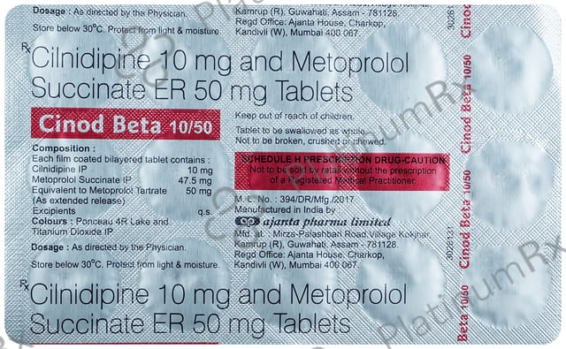 Cinod Beta 10/50mg Tablet ER 15s