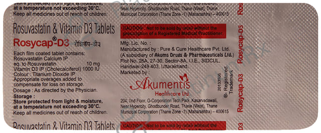 Rosycap D3 10 /1000IU Tablet 10s