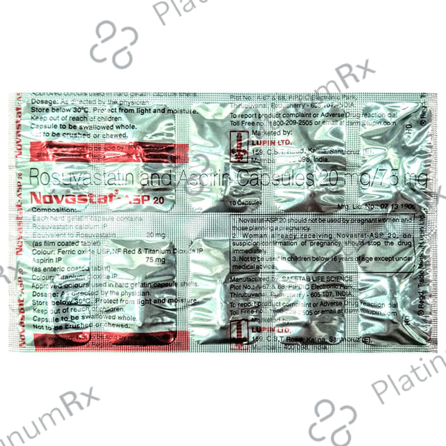 Novastat Asp 20/75mg Capsule 10s
