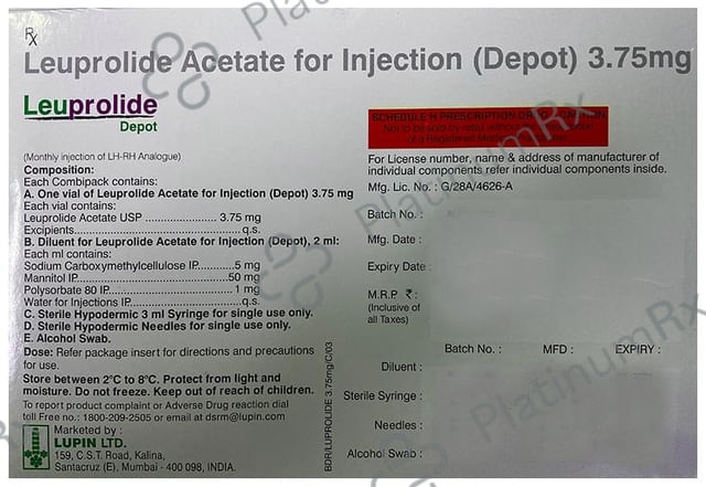 Leuprolide 3.75mg Depot One Combipack