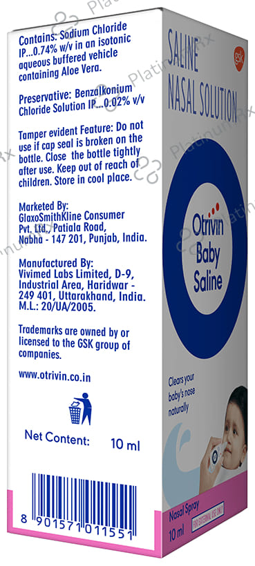Otrivin Baby Saline Nasal Solution 10ml