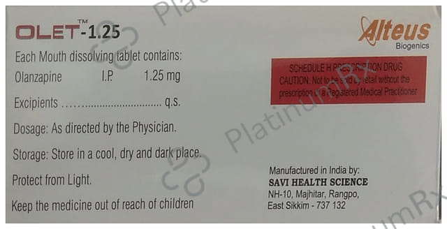 Olet 1.25mg Tablet MD 15s