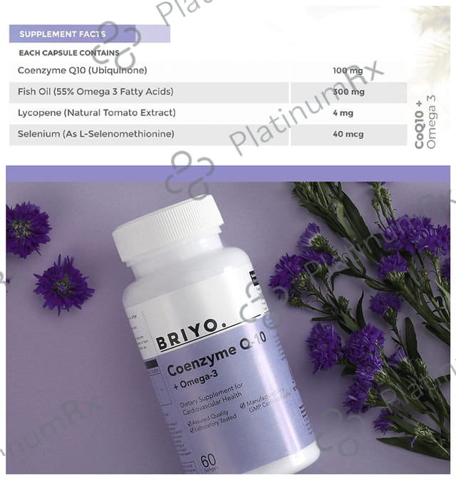 Briyo Coenzyme Q10 + Omega 3 Softgel for Heart Health