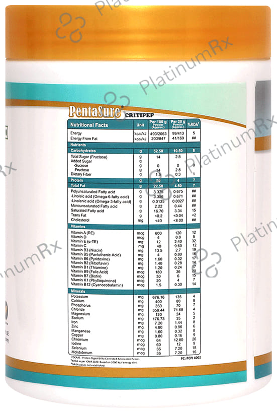 PentaSure Critipep Creamy Vanilla Flavour Powder 400gm