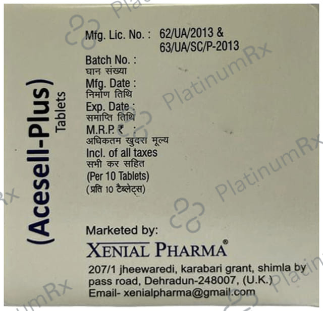 Acesell Plus 100/325/15mg Tablet 10s