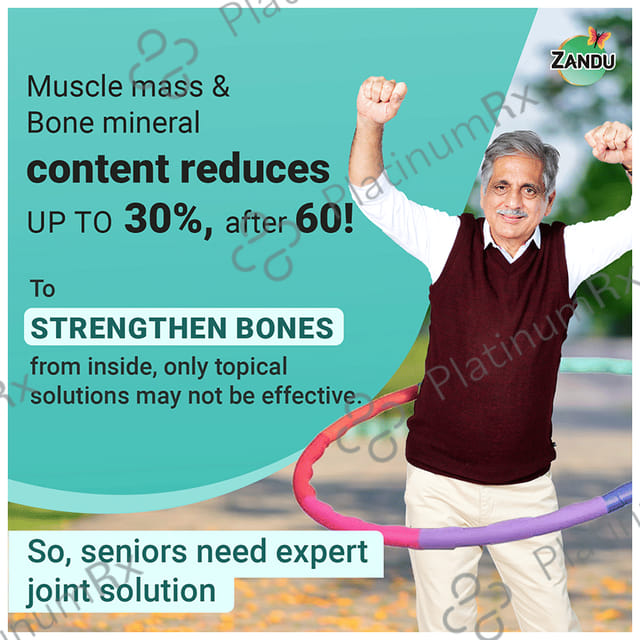 Zandu Seniorz Bone Strength Tablet - 100% Ayurvedic Supplement - Rich in Natural Calcium, Vitamin D3 - with Hadjod - Clinically Proven to Help Increase Bone Mineral Density & Collagen
