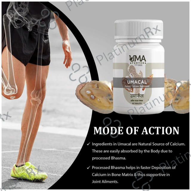 Uma Ayurveda Umacal Natural Calcium Supplement Tablet 60 tablets