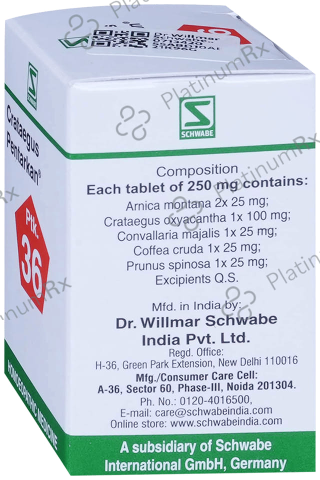 Dr Willmar Schwabe India Crataegus Pentarkan Tablet
