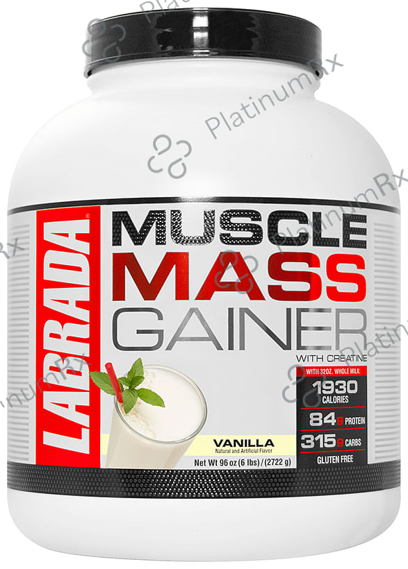 Labrada Nutrition Muscle Mass Gainer with Creatine for Muscle Support - Flavour Vanilla 6 lb