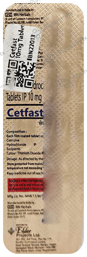 Cetfast 10mg Tablet