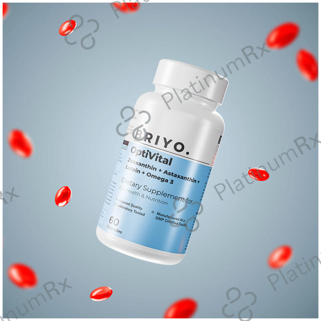 Briyo OptiVital with Zeaxanthin, Astaxanthin, Lutein & Omega 3 - Softgel for Eye Health & Nutrition