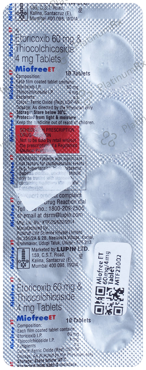 Miofree ET 60/4mg Tablet 10s