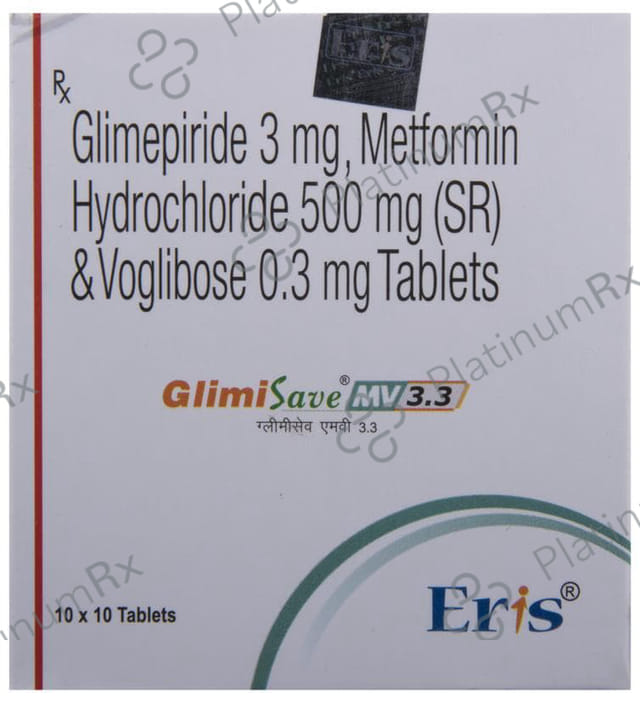 Glimisave MV 3/500/0.3mg Tablet SR 10s