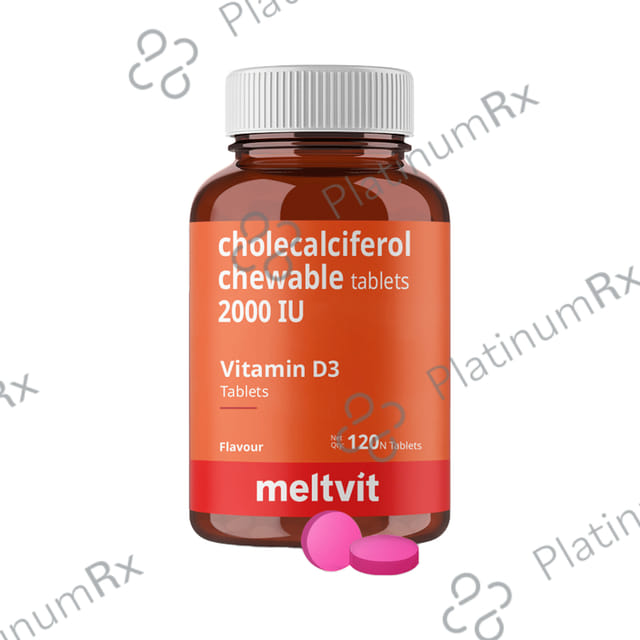 Meltvit Vitamin D3 2000IU Raspberry Flavour Chewable Tablet 120s