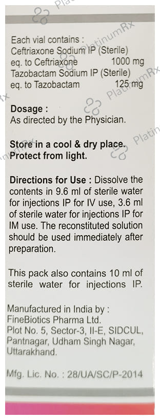 Ultroz TZ 1.125gm g Injection 1s