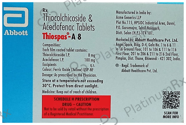 Thiospas A 100/8mg Tablet 15s