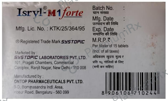 Isryl M 1 Forte 1/1000mg Tablet SR 15s