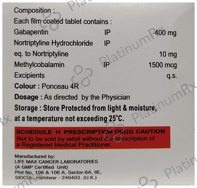 Gabaseed NT 400/10/1500mcg Tablet 10s