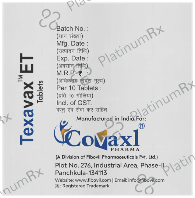 Texavax ET 250/250mg Tablet 10s
