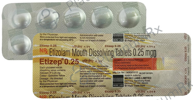 Etizep 0.25mg Tablet