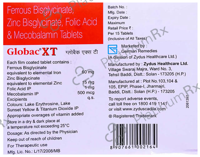 Globac XT 100mg/1500mcg Tablet 15s
